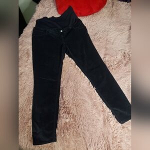 Black Velour Maternity Pants
